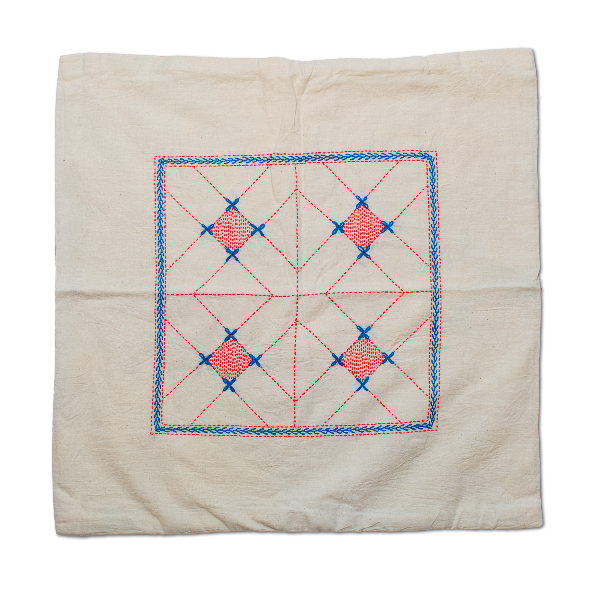 Cushion Covers - Kurigram (geometric) Design - Asfara (White)
