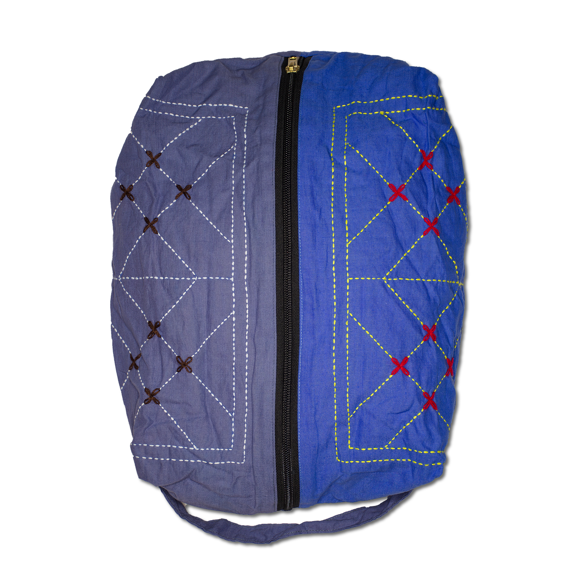 Pouch Bags - Kurigram (geometric) Design - Sneha (Grey) / Amanullah (Light Blue)