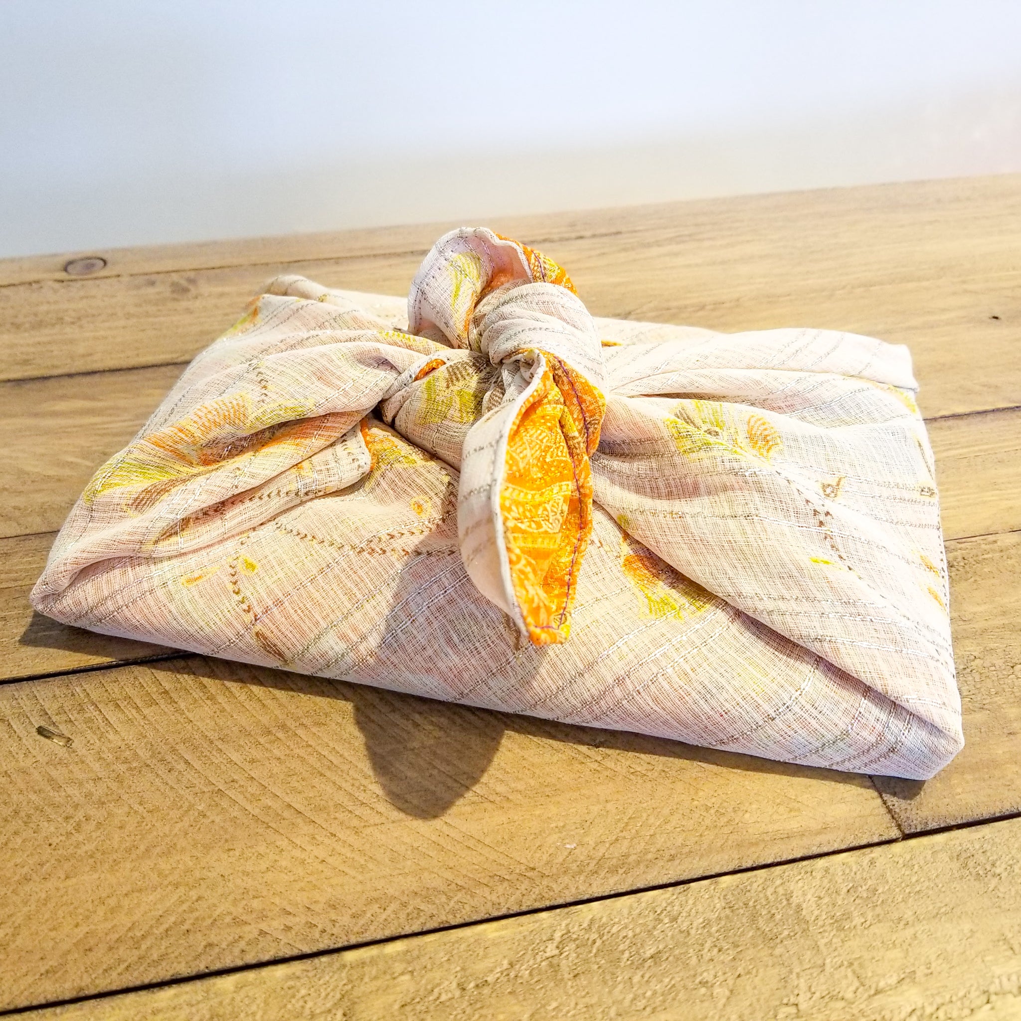 Reusable Sari Gift Wrap, Upcycled And Reversible - Medium (45x45cm or 18x18in)