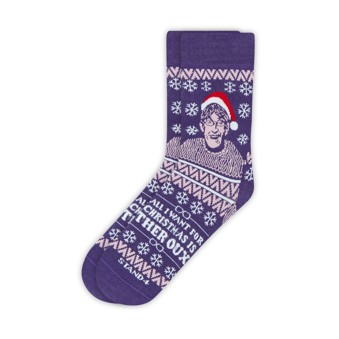 All I Want For Christmas Is Louis Theroux Sock - 3-8, Purple