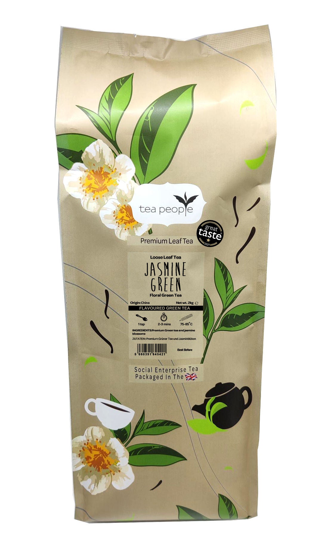 Jasmine Green - Loose Green Tea - 2kg Large Catering Pack