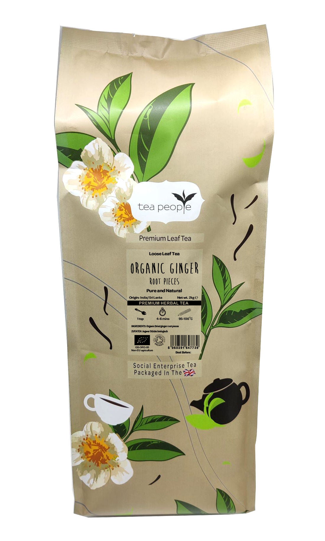 Organic Ginger - Loose Herbal Tea - 2kg Catering Pack