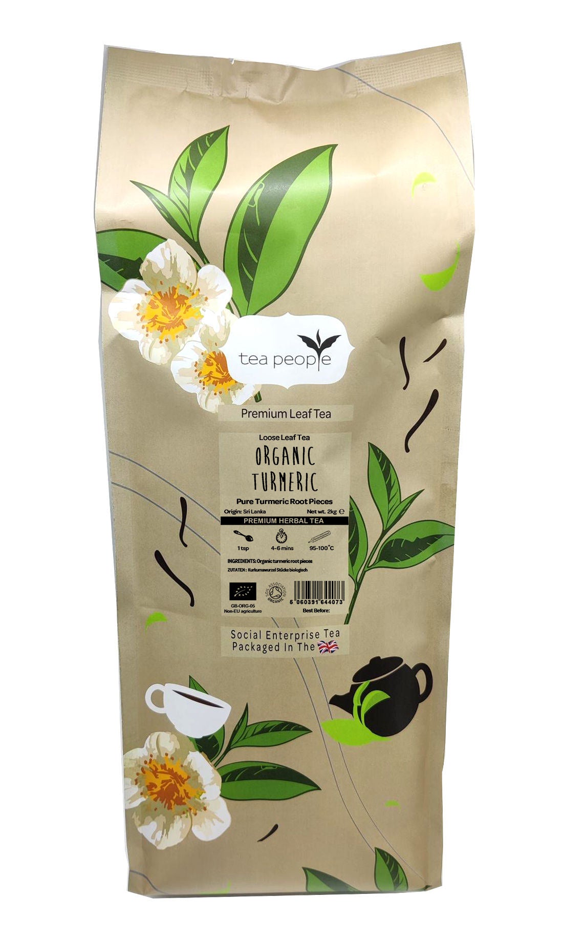 Organic Turmeric Root - Loose Herbal Tea - 2kg Large Catering Pack