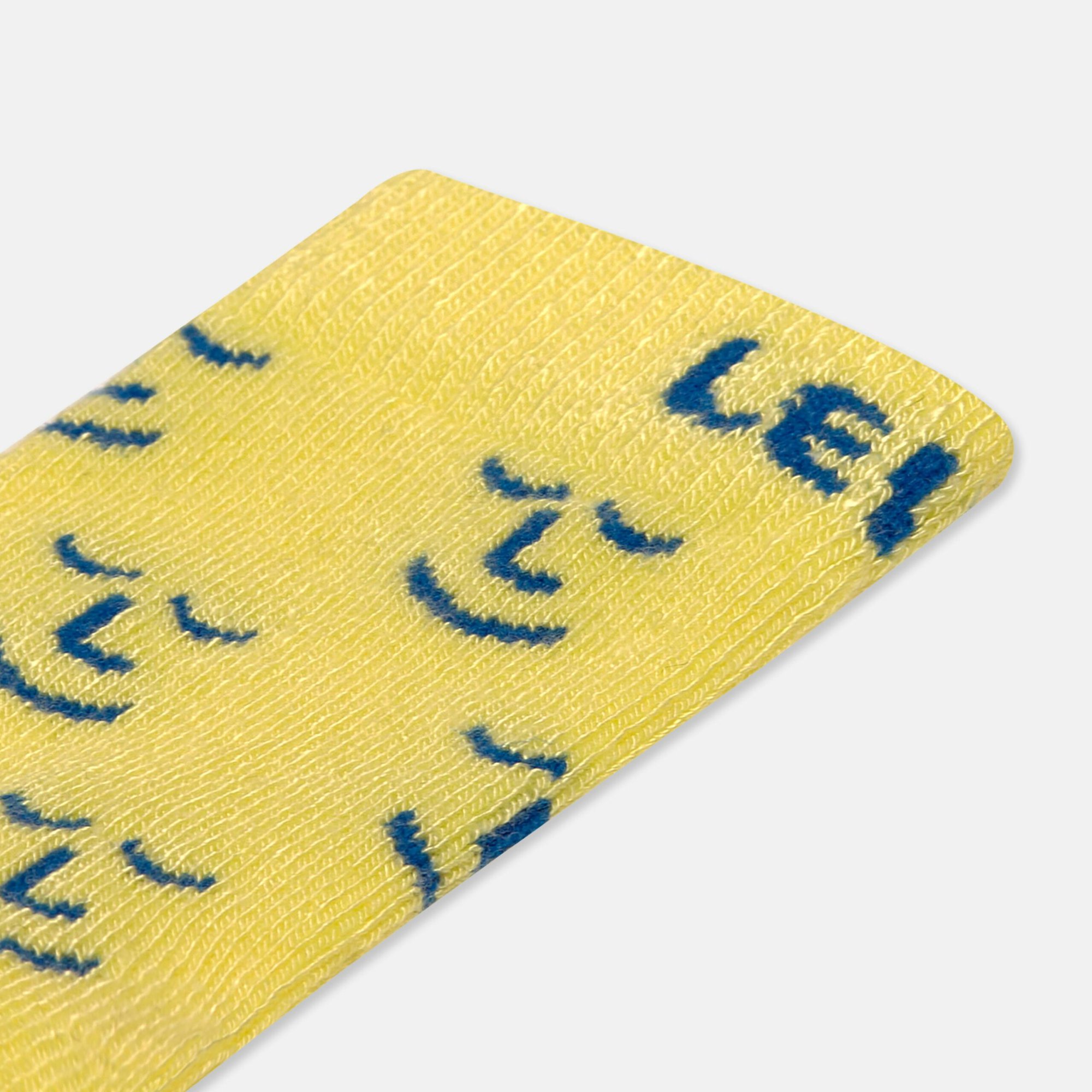'baby Do-gooder' Yellow Smiley Patterned Bamboo Socks (age 4-9 Months)