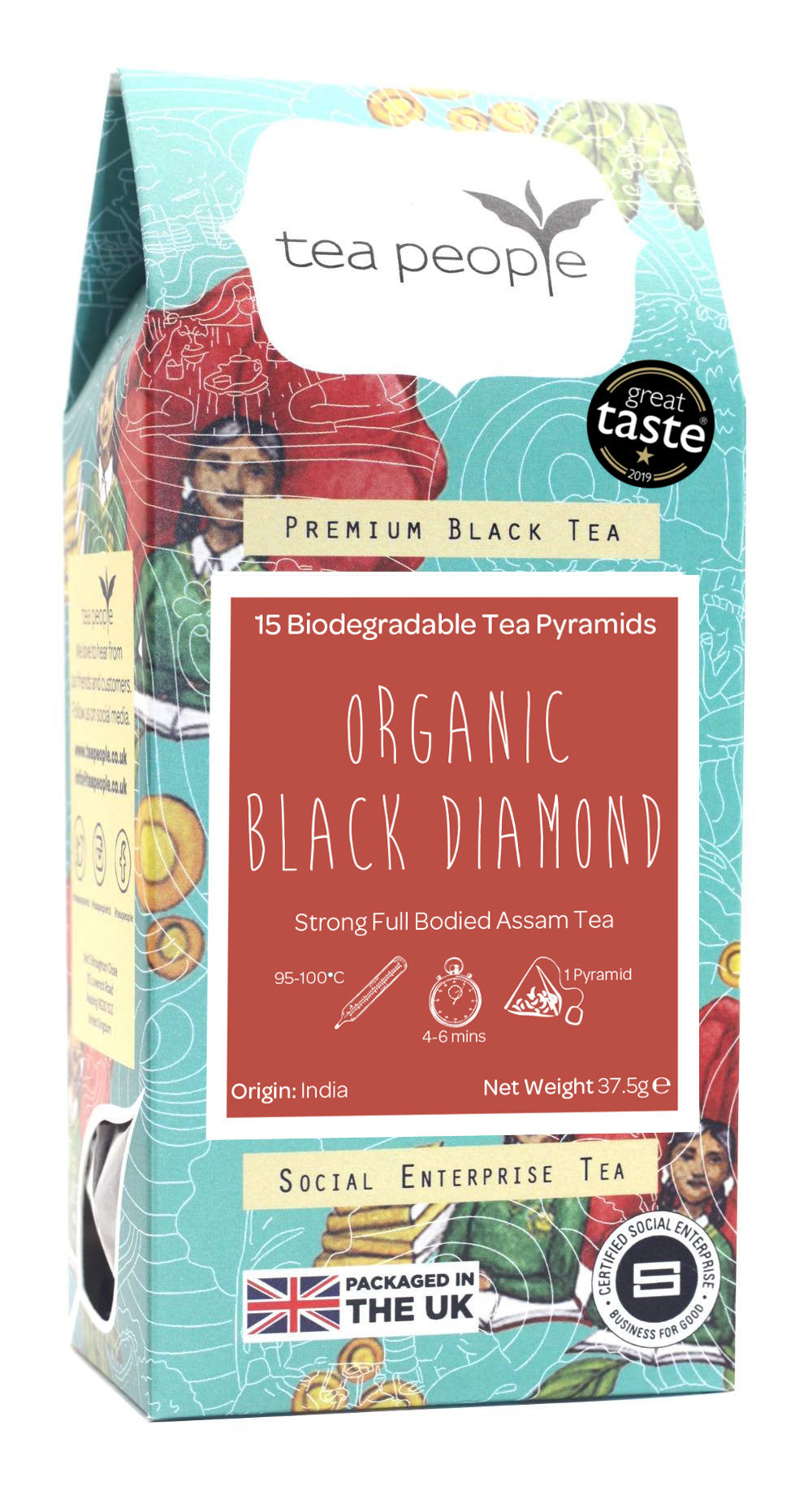 Organic Black Diamond - Black Tea Pyramids - 15 Pyramid Retail Pack