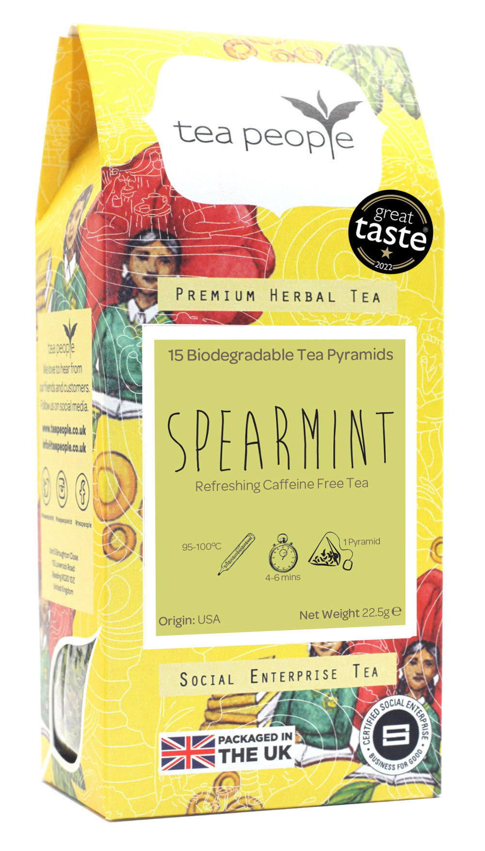 Spearmint - Herbal Tea Pyramids - 15 Pyramid Retail Pack