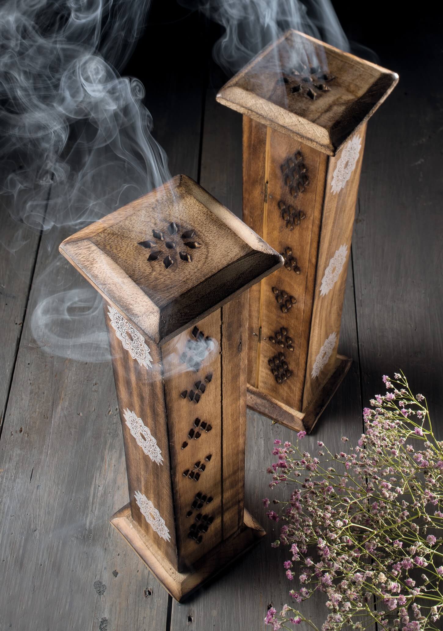 Mango Wood Incense Tower (with Incense)