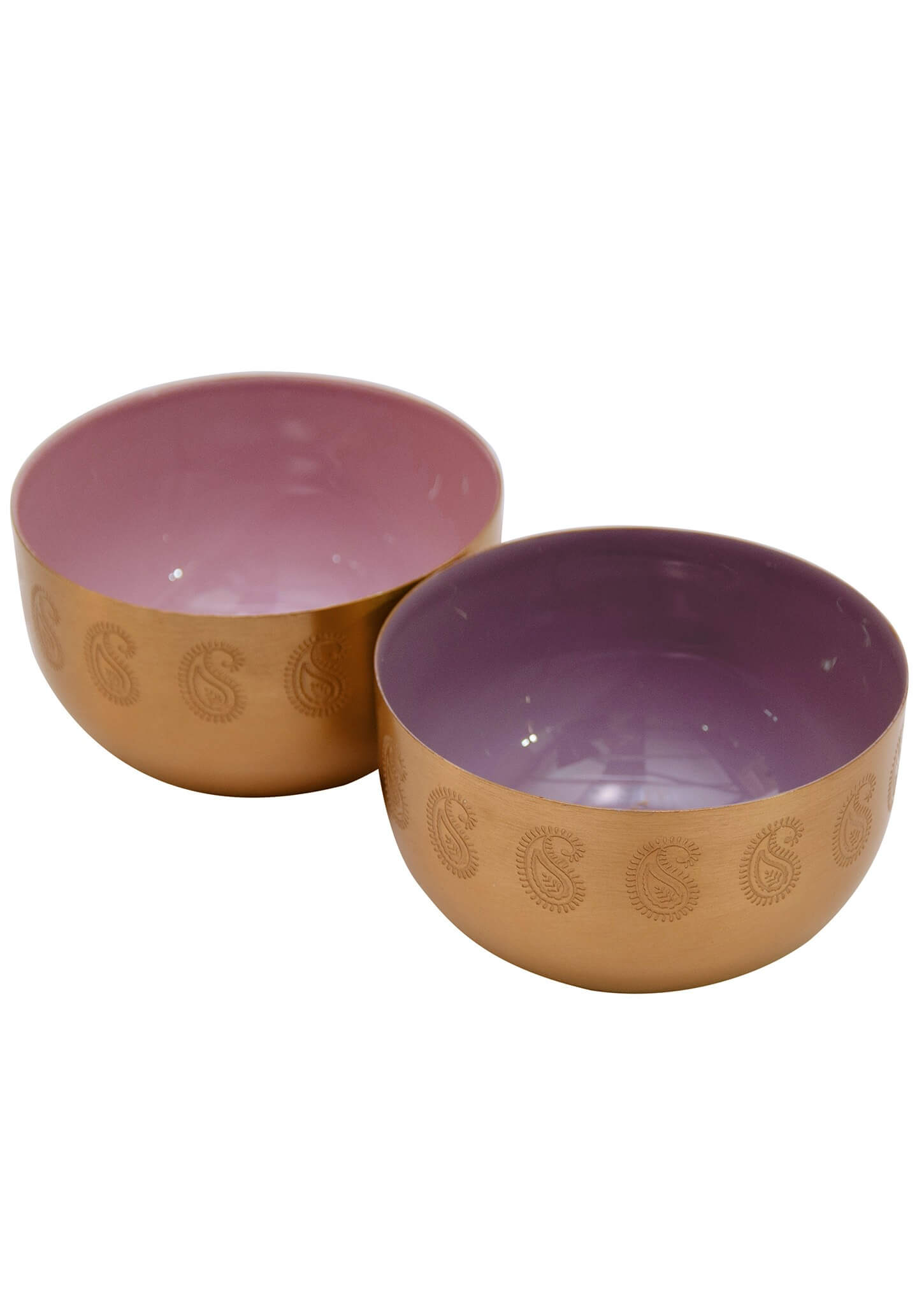 Paisley Etched Snack Bowl - small, purple