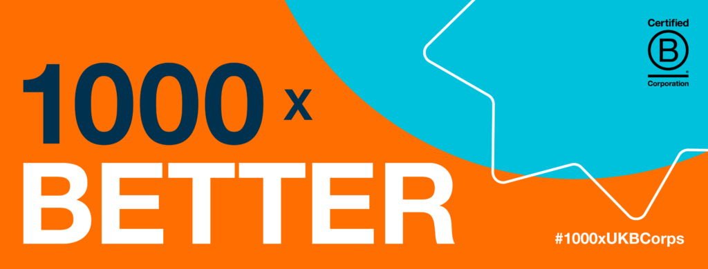 The 1000x Better B Corp banner