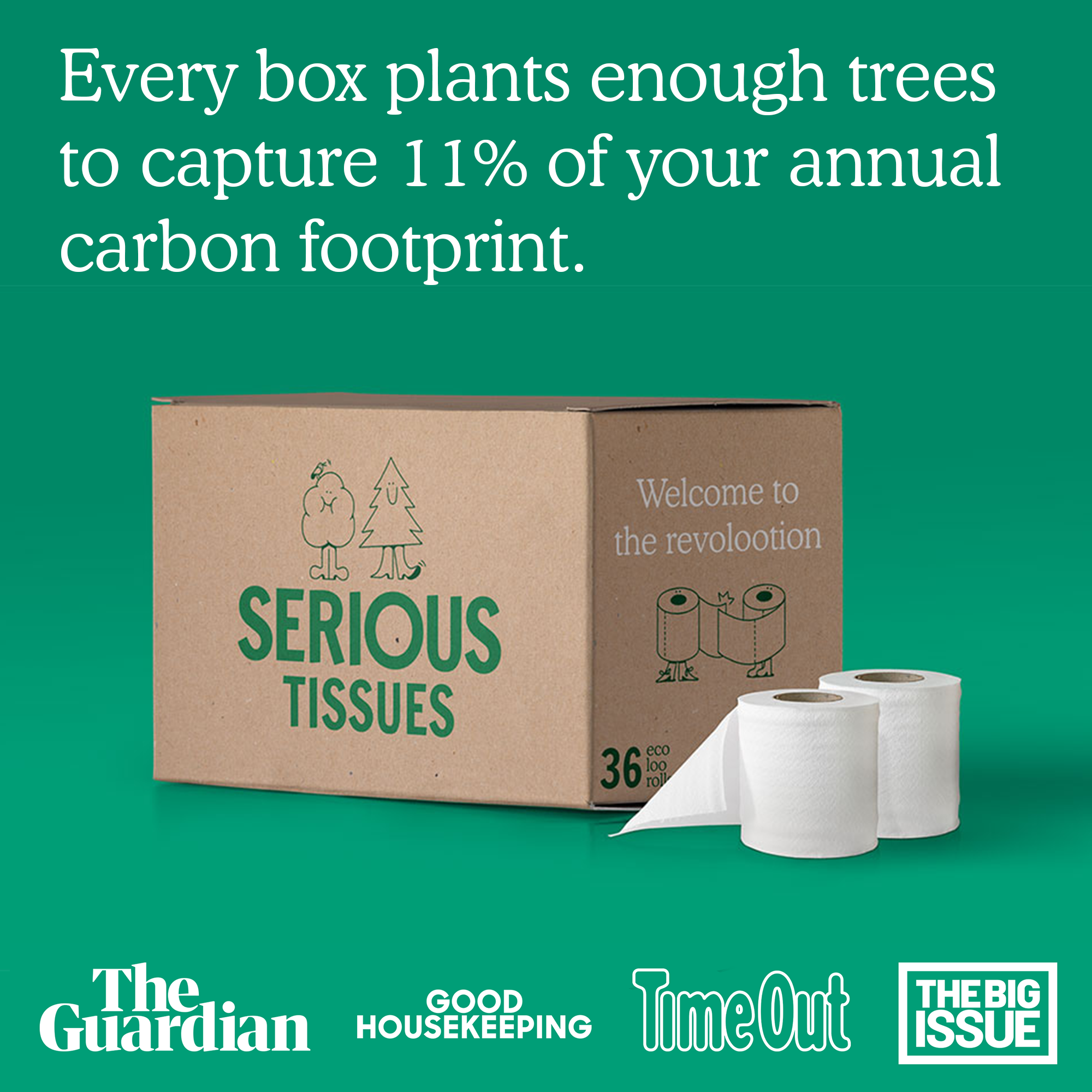 Sustainable, UK made 2-ply toilet roll