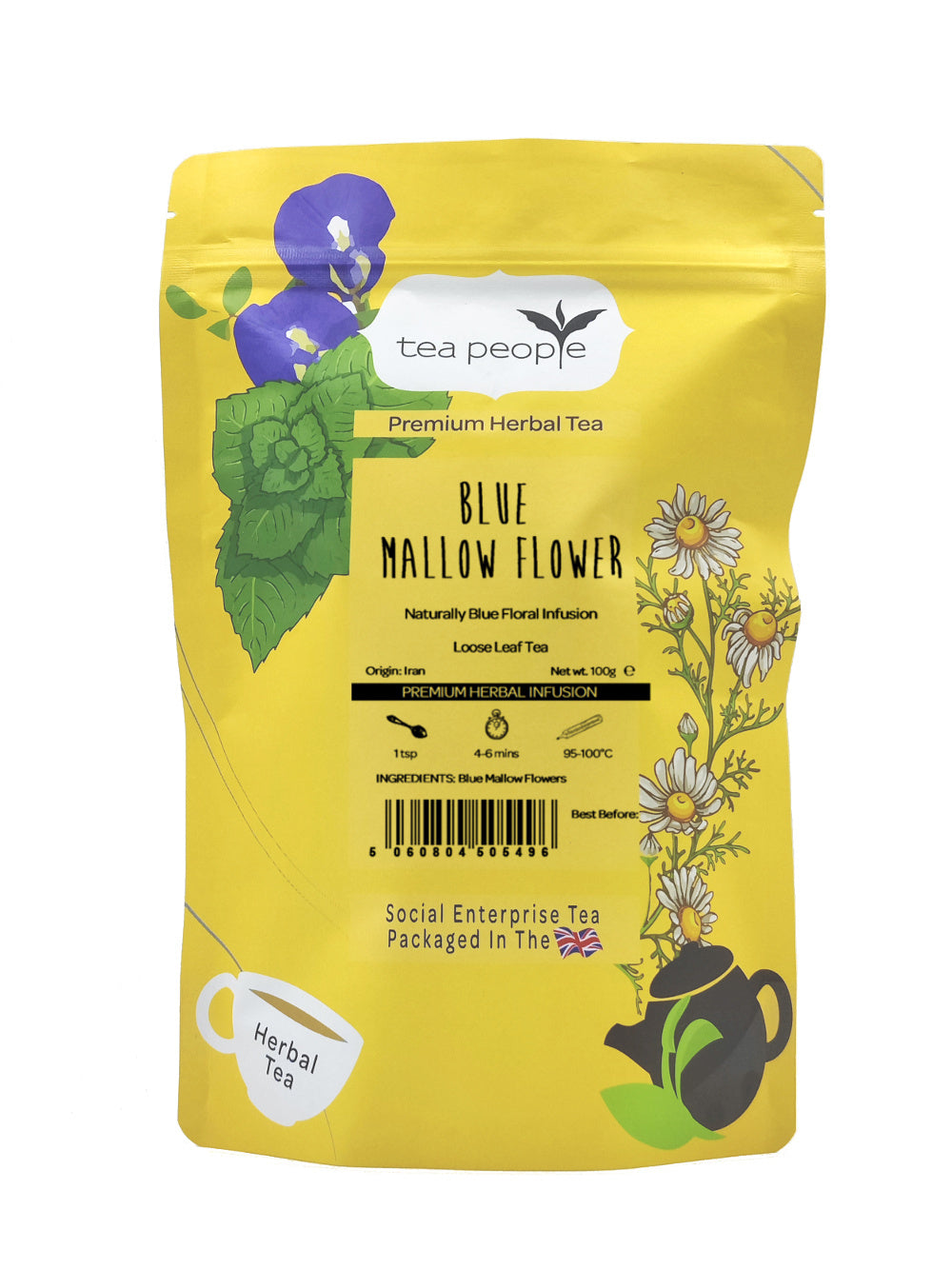 Blue Mallow Flower - Loose Herbal Tea - 100g Refill Pack