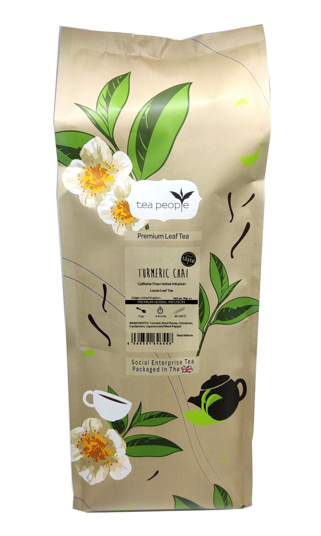 Turmeric Chai - Loose Herbal Tea - 2kg Large Catering Pack