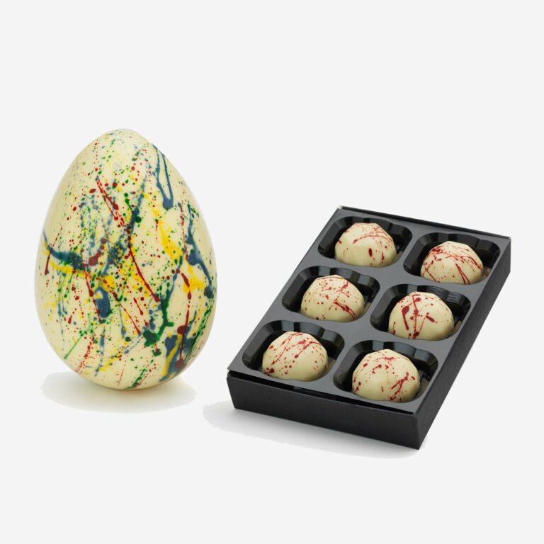 The Rainbow Egg Combo - White Easter Egg With Strawberry Cheesecake Chocolates 210g