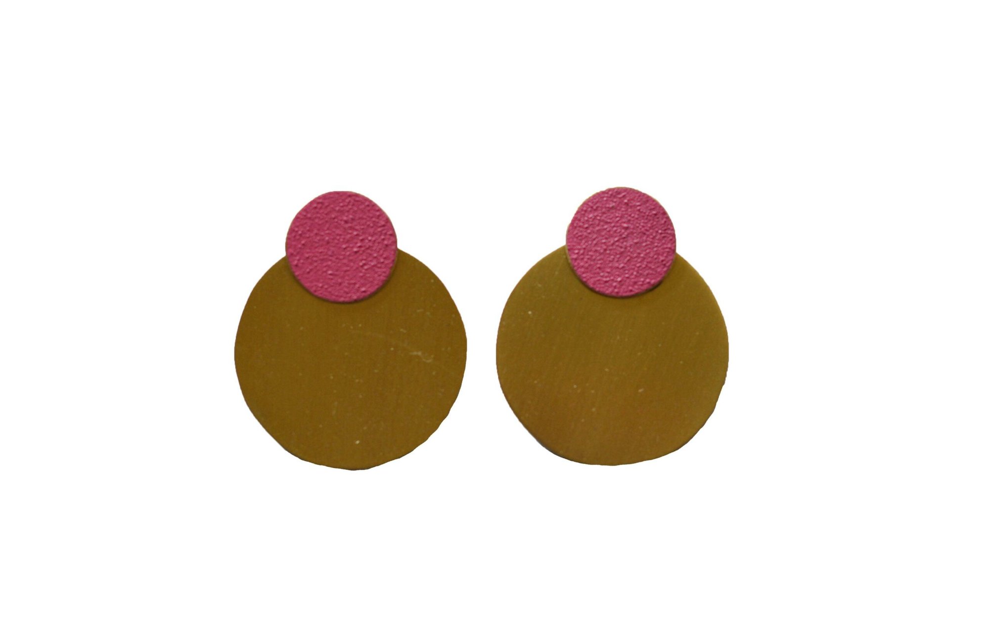 Lis Exclusive Coloured Round Statement Earrings - Magenta