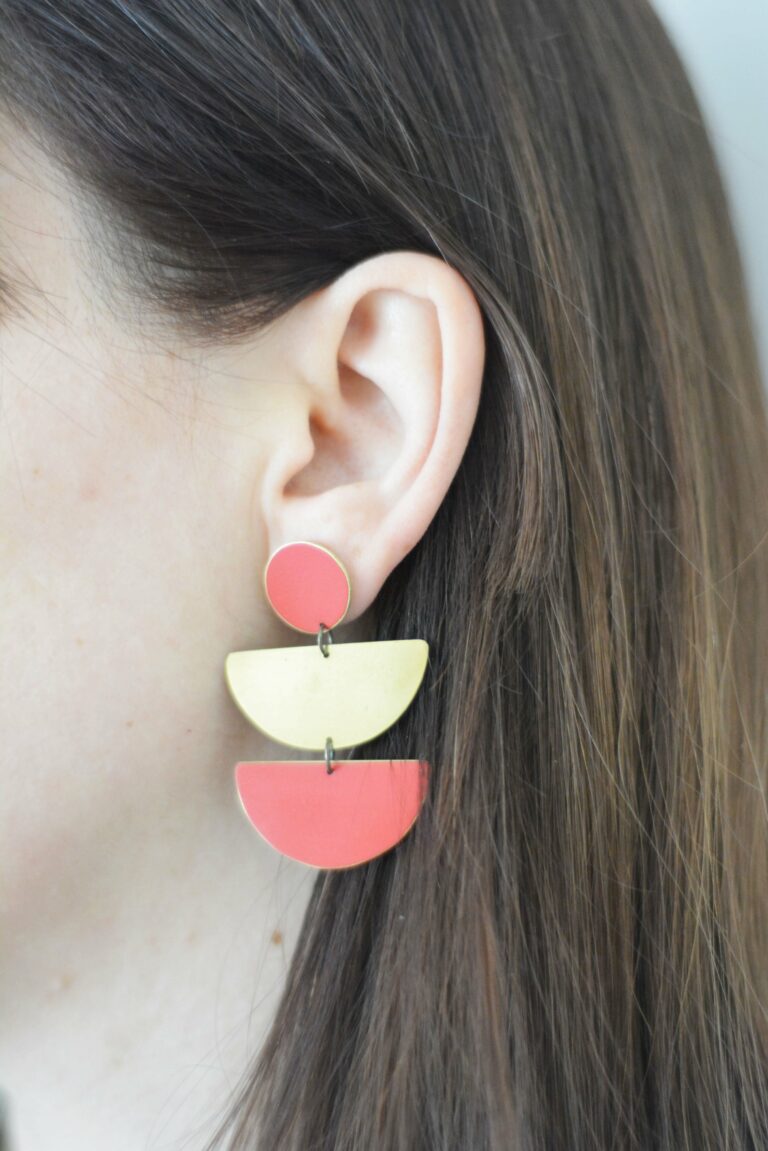 Lis Exclusive Coloured Semi-circle Statement Earrings