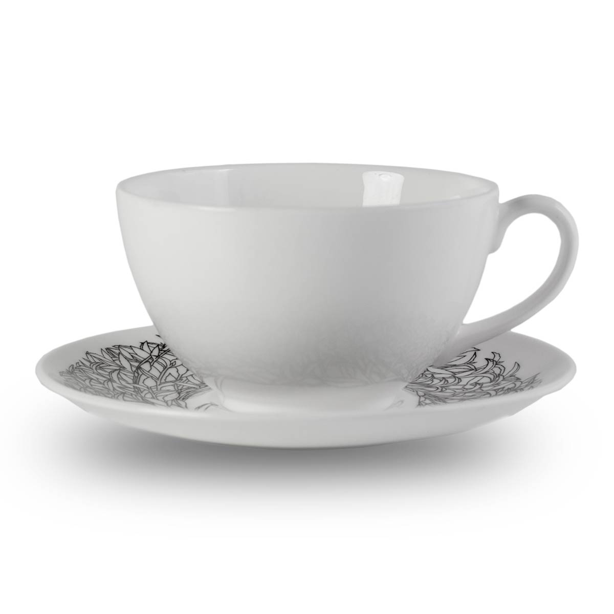 Rare Tea Bone China Leaf Teacup &amp; Saucer