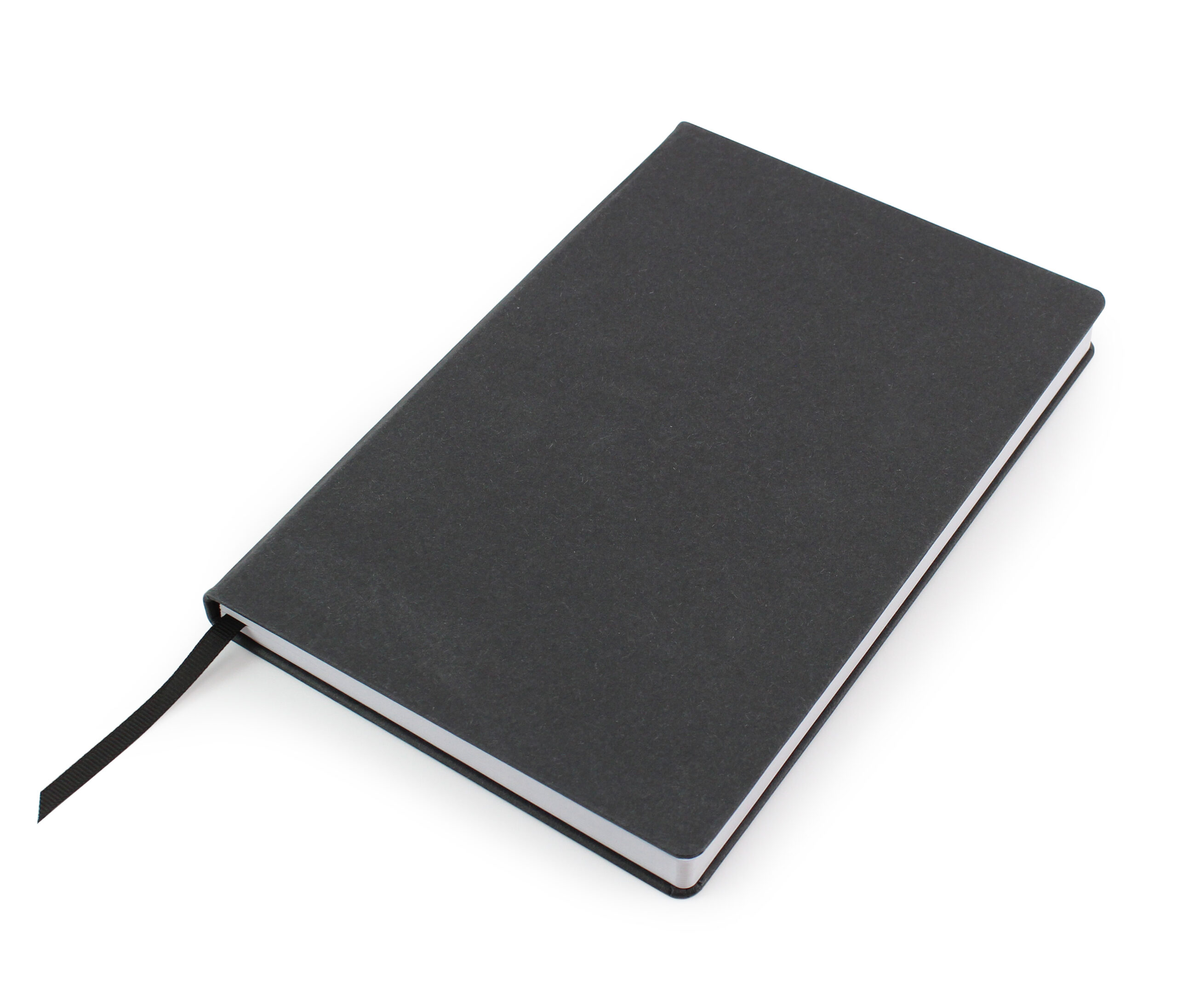 Cafeco Recycled Paper Casebound Notebook With Elastic Strap And Pen Loop - Basalt Black
