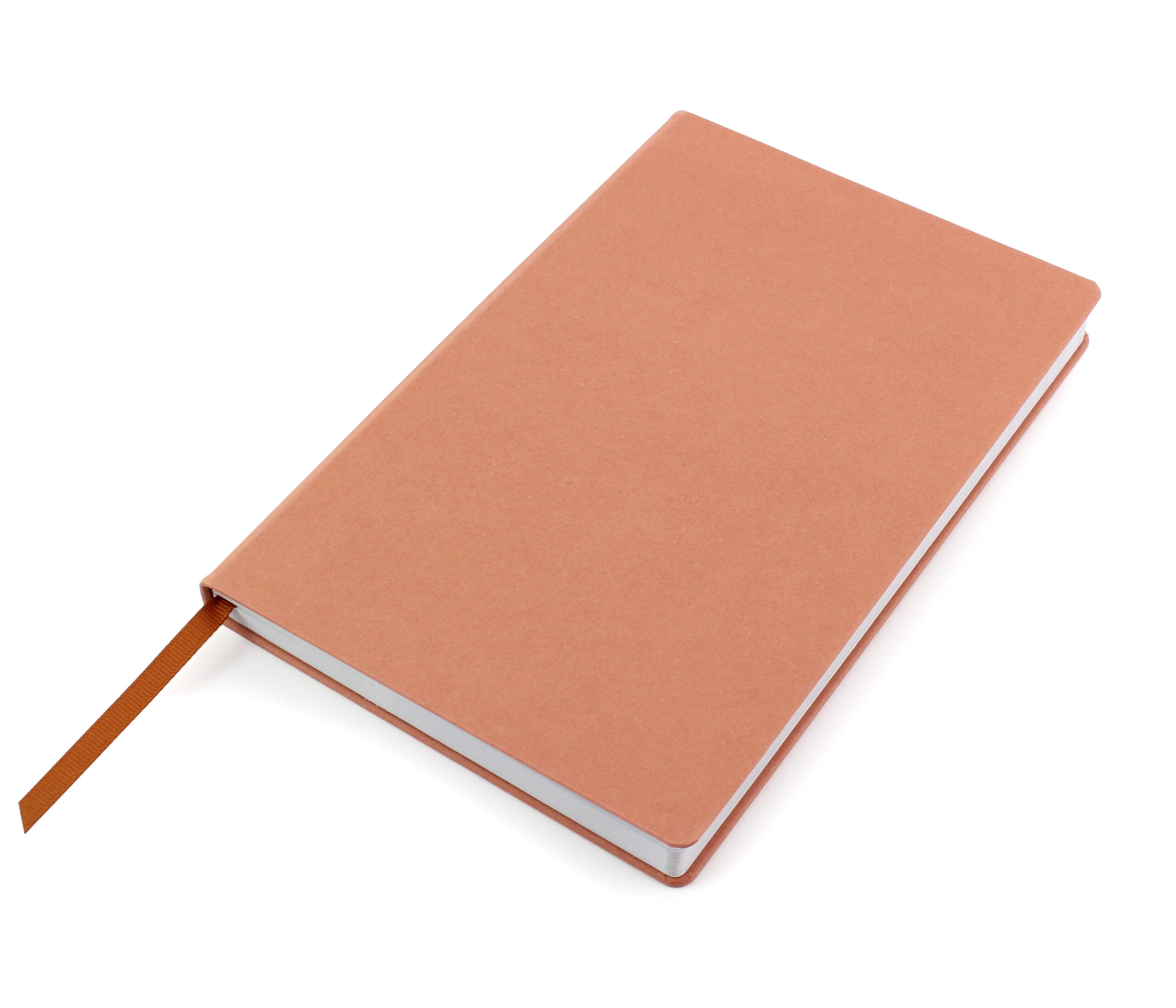 Cafeco Recycled Paper Casebound Notebook With Elastic Strap And Pen Loop - Orange
