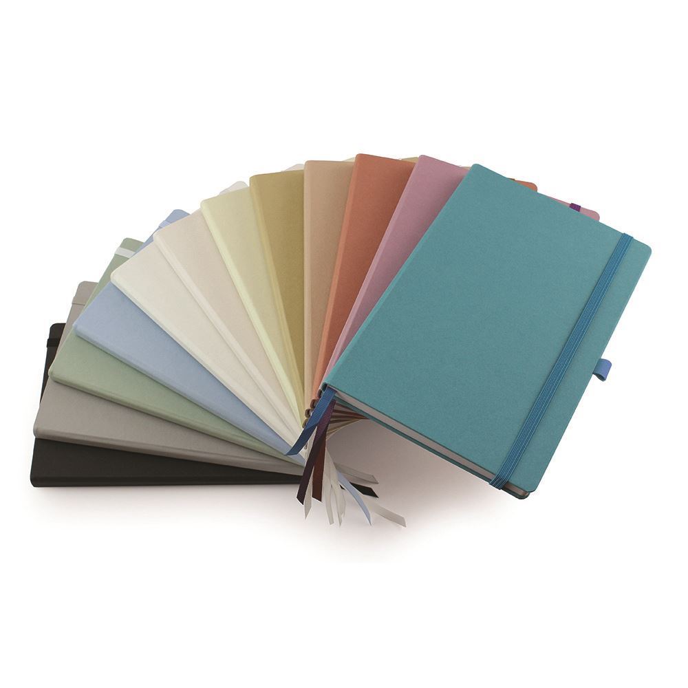 Cafeco Recycled Paper Casebound Notebook With Elastic Strap And Pen Loop