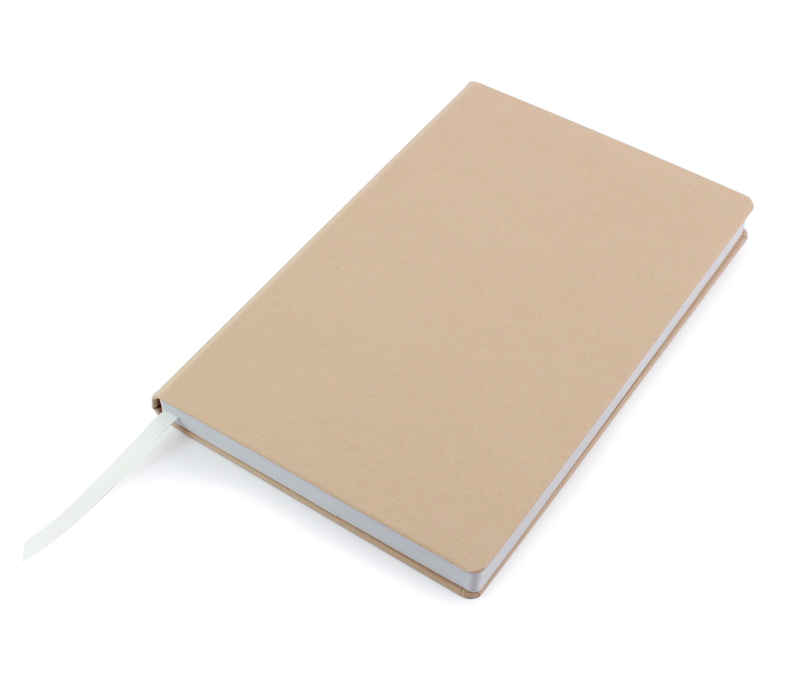 Cafeco Recycled Paper Casebound Notebook With Elastic Strap And Pen Loop - Pecan Beige