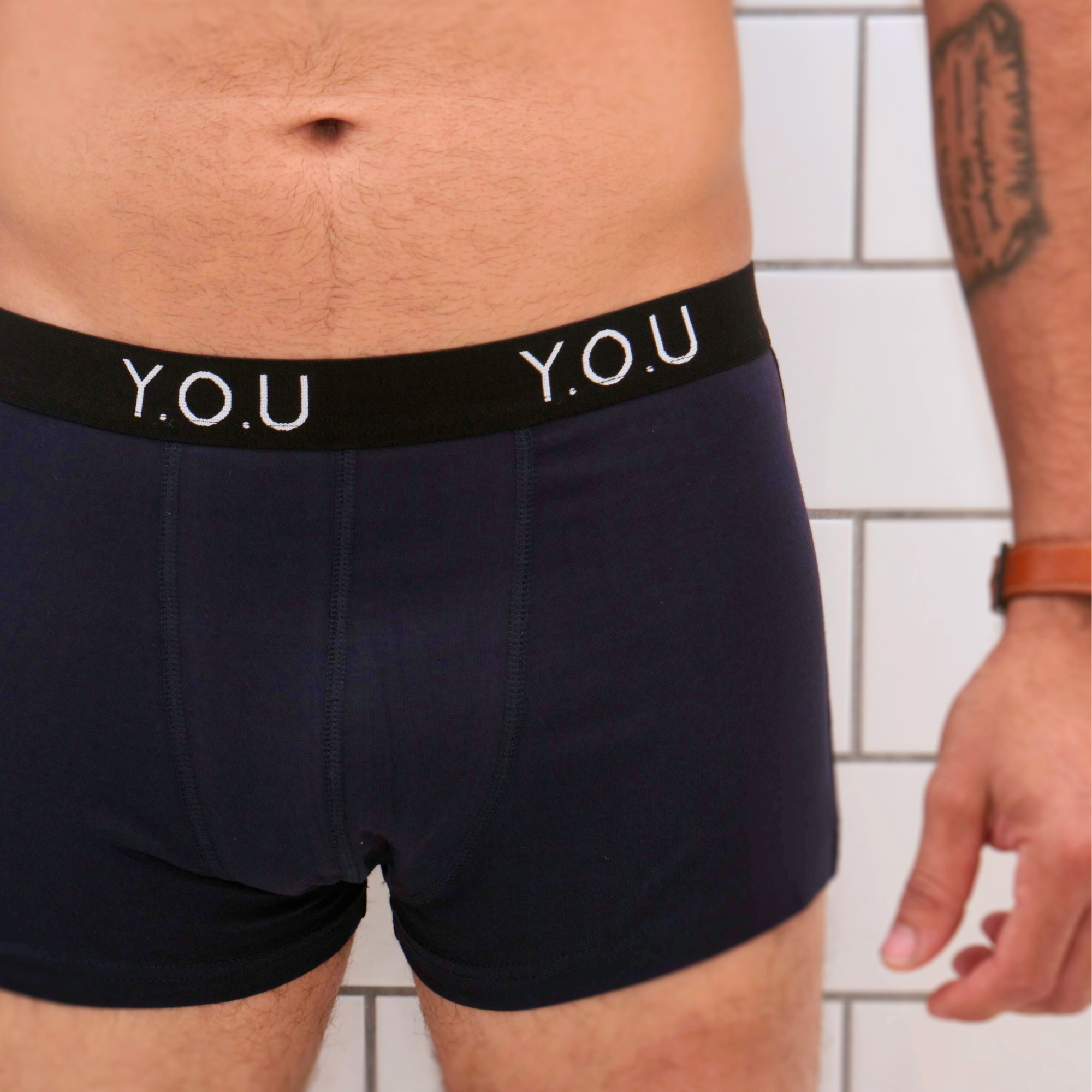Men's organic cotton trunks in navy blue