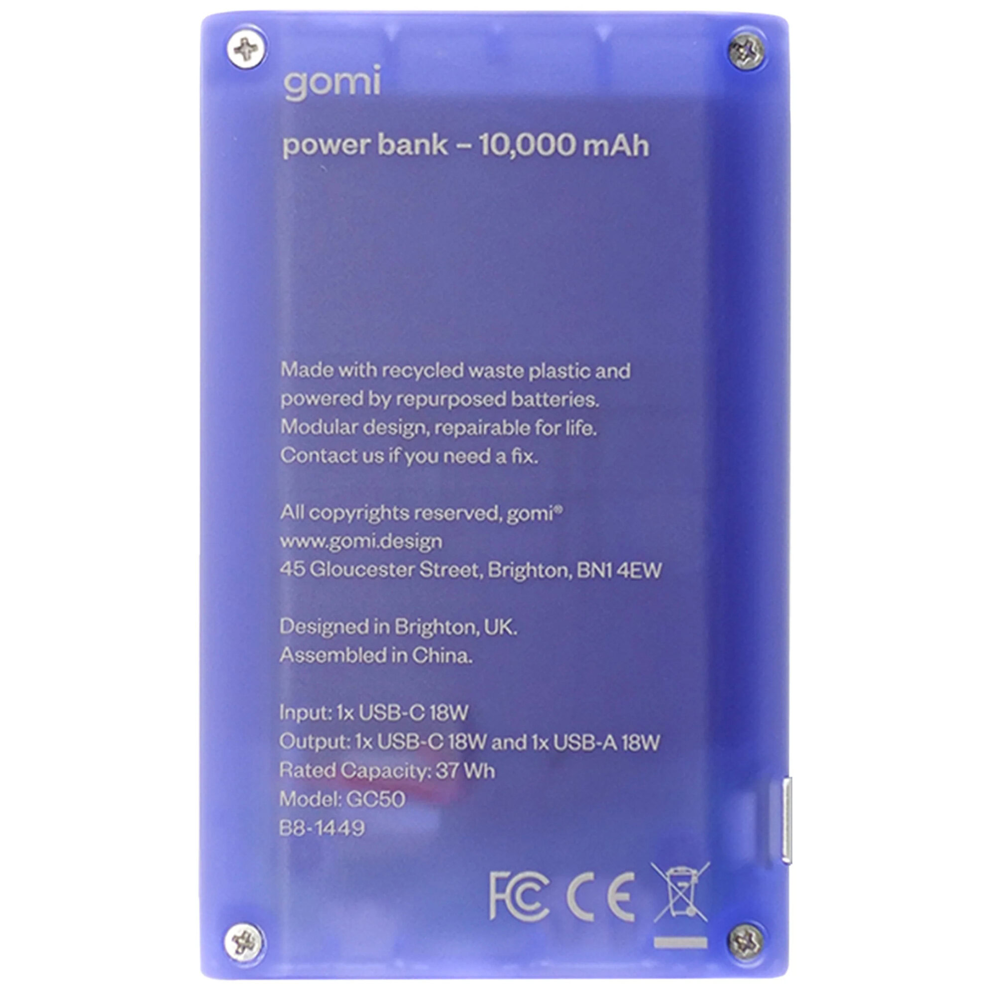 Recycled E-bike Translucent Plastic Power Bank