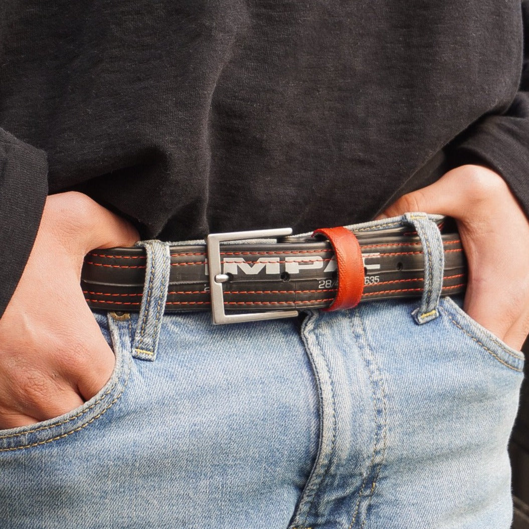 Recycled Bicycle Inner Tube Vegan Belt