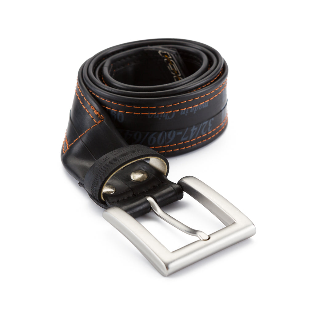 Recycled Bicycle Inner Tube Vegan Belt (with Patches)