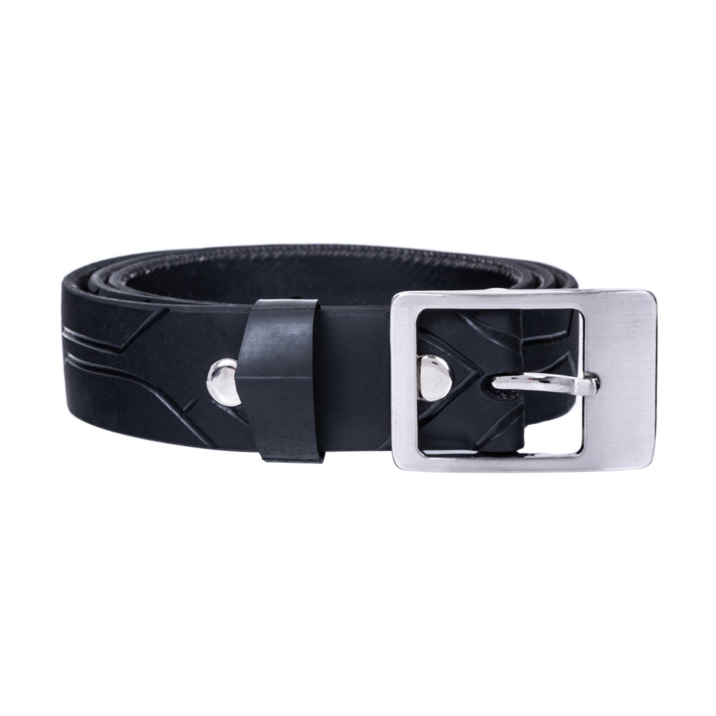 Slim Recycled Tyre Vegan Biker Belt