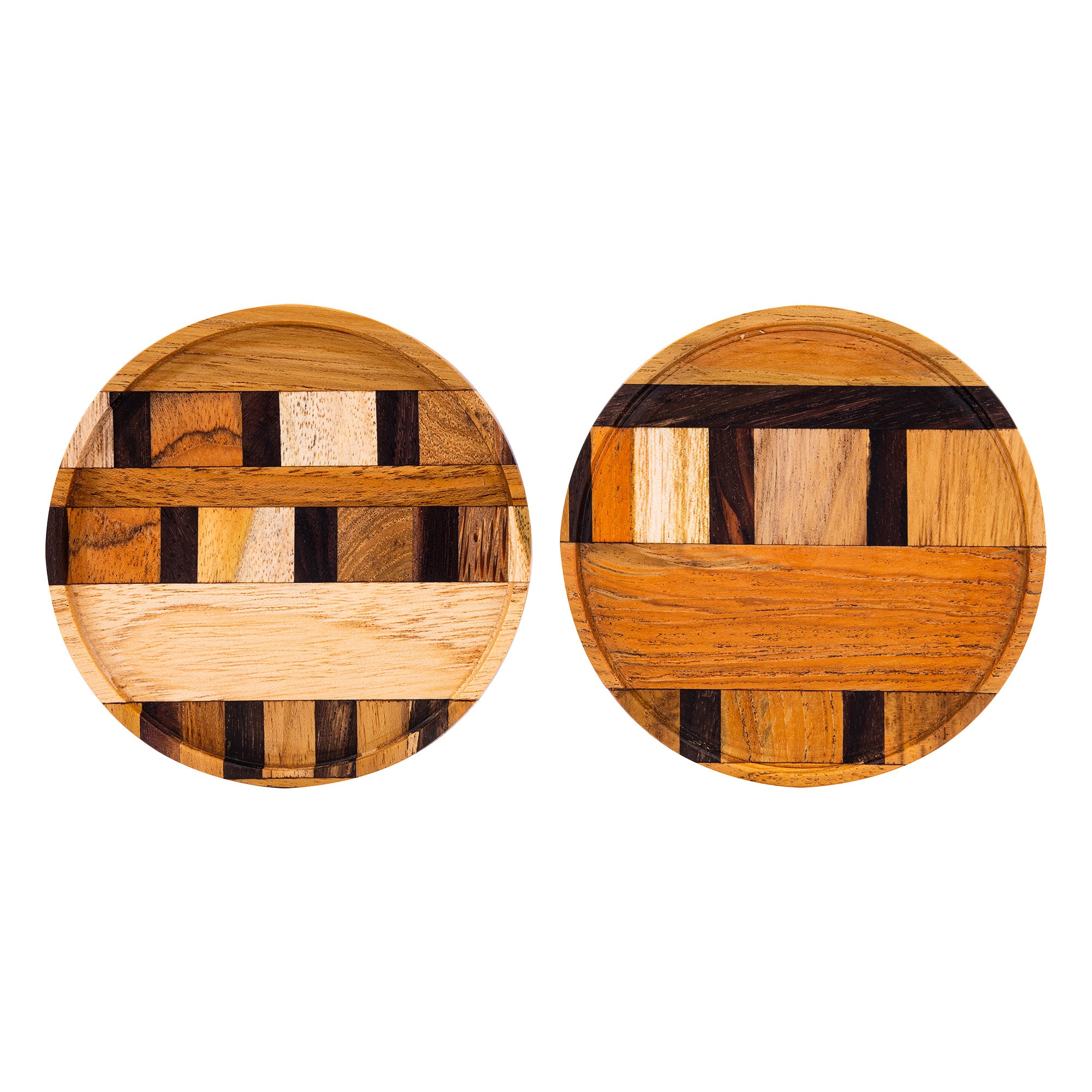 Unique Handmade End Grain Wooden Coasters (set Of 2 Or 4) - Set of 2