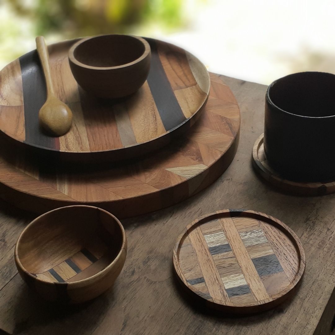 Upcycled Handmade Wooden Nibble Mini Bowl (2 Patterns)