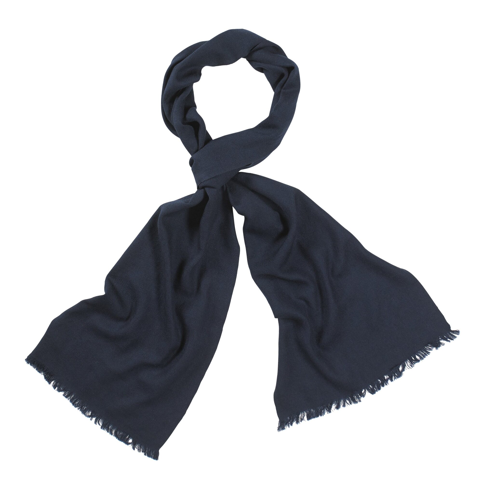 Navy Blue Handloomed 100% Fine Wool Scarf
