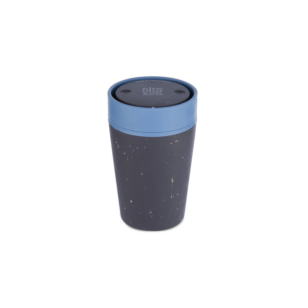 8oz Reusable Cup From Recycled Paper - Grey and Rockpool Blue