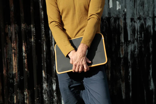 Reclaimed Printing Blanket And Fire-hose Laptop Sleeve