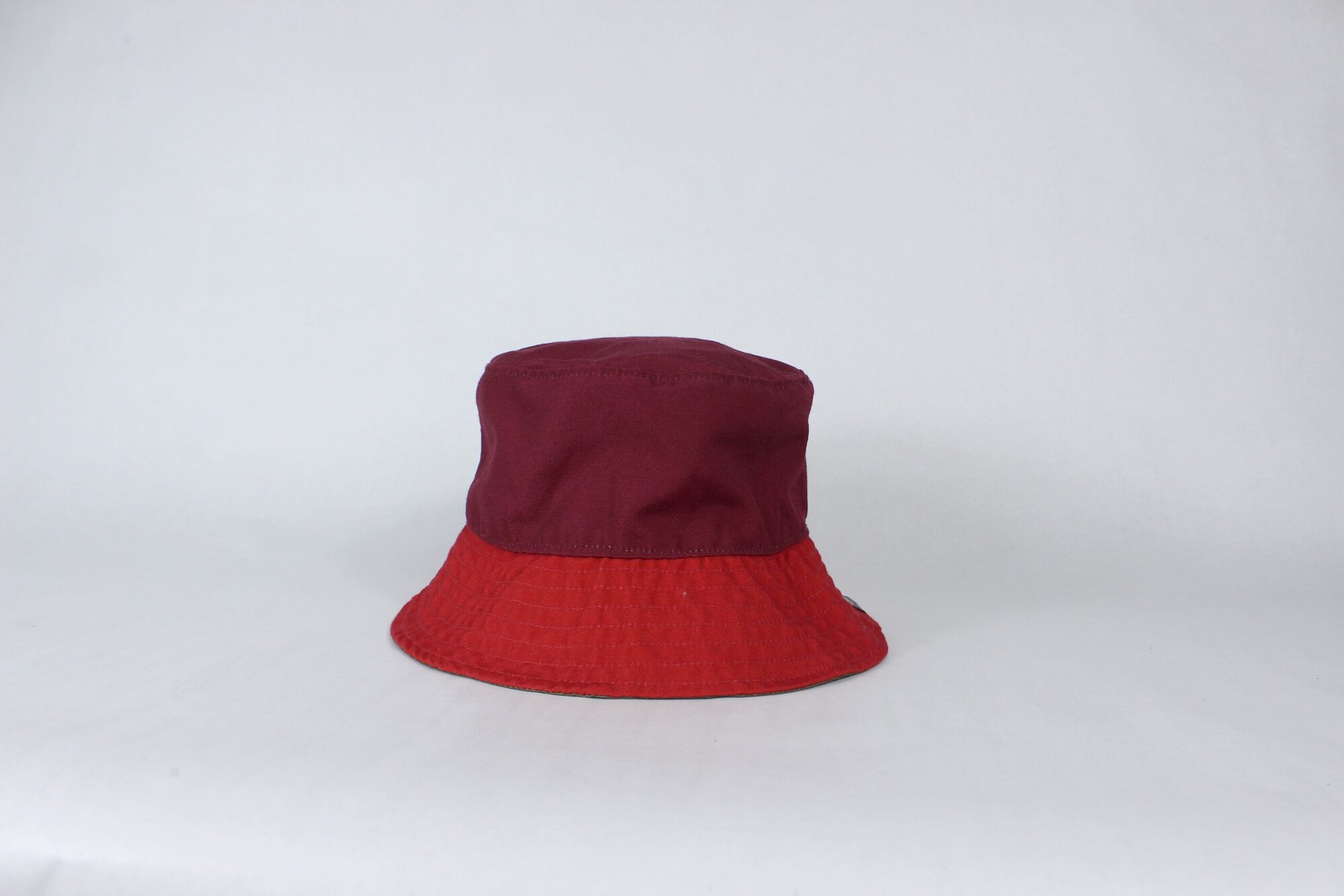 Recycled Polyester Twill Bucket Hat - Red & Maroon