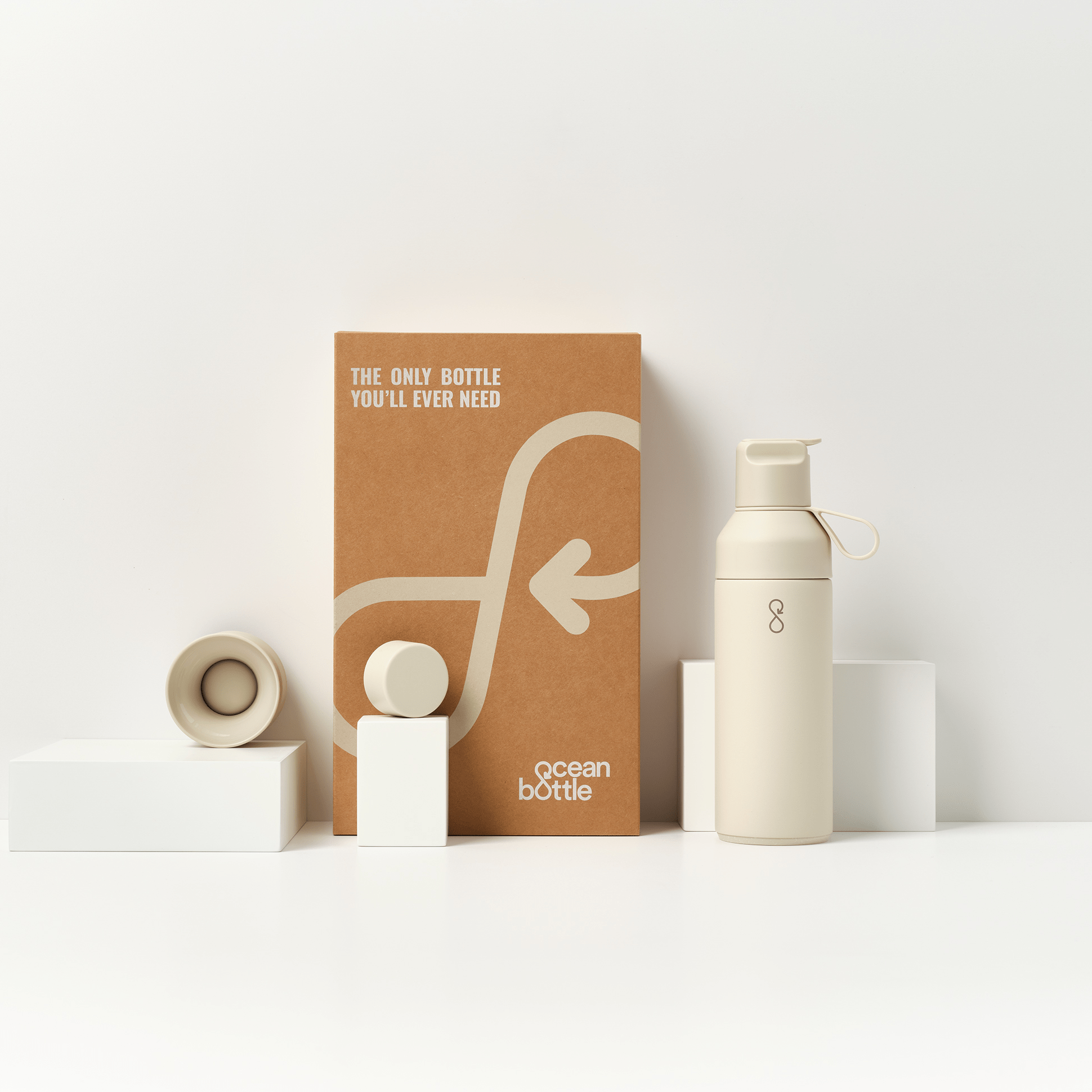 The 3 In 1 Ocean Bottle Gift Set - Sand Stone (500ml)