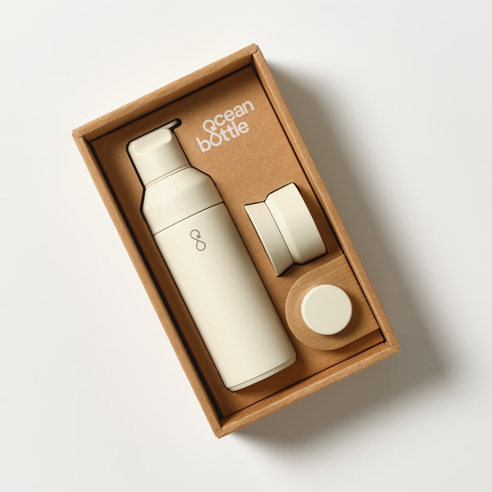 The 3 In 1 Ocean Bottle Gift Set - Sand Stone (500ml)
