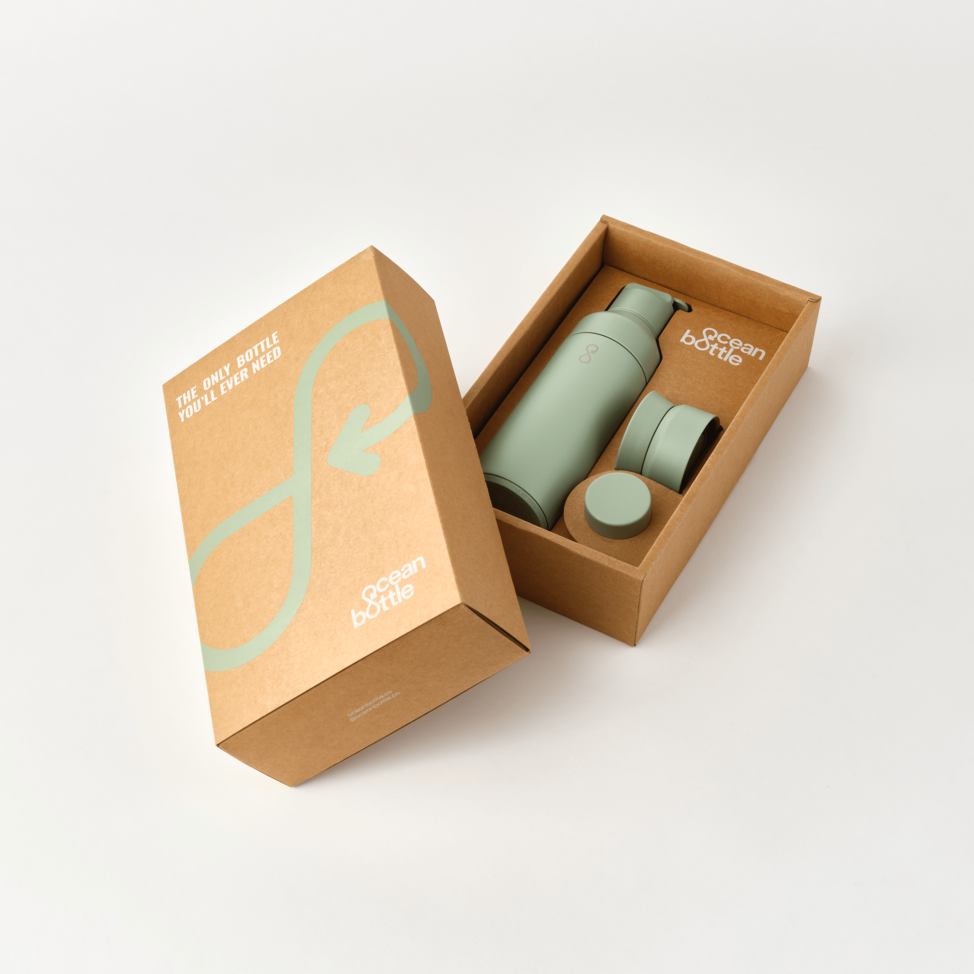 The 3 In 1 Ocean Bottle Gift Set - Shale Green (500ml)