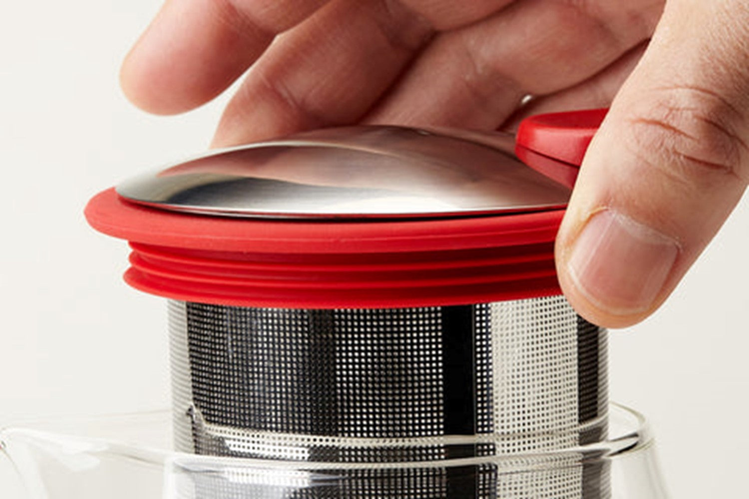 430ml Forlife Bell Glass Teapot - Red