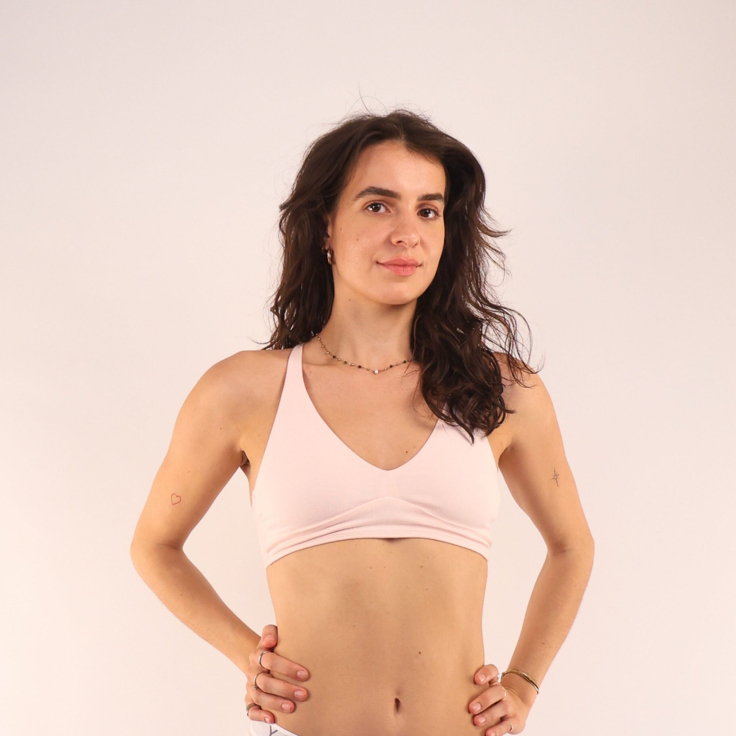 Women's organic cotton bralette in light pink