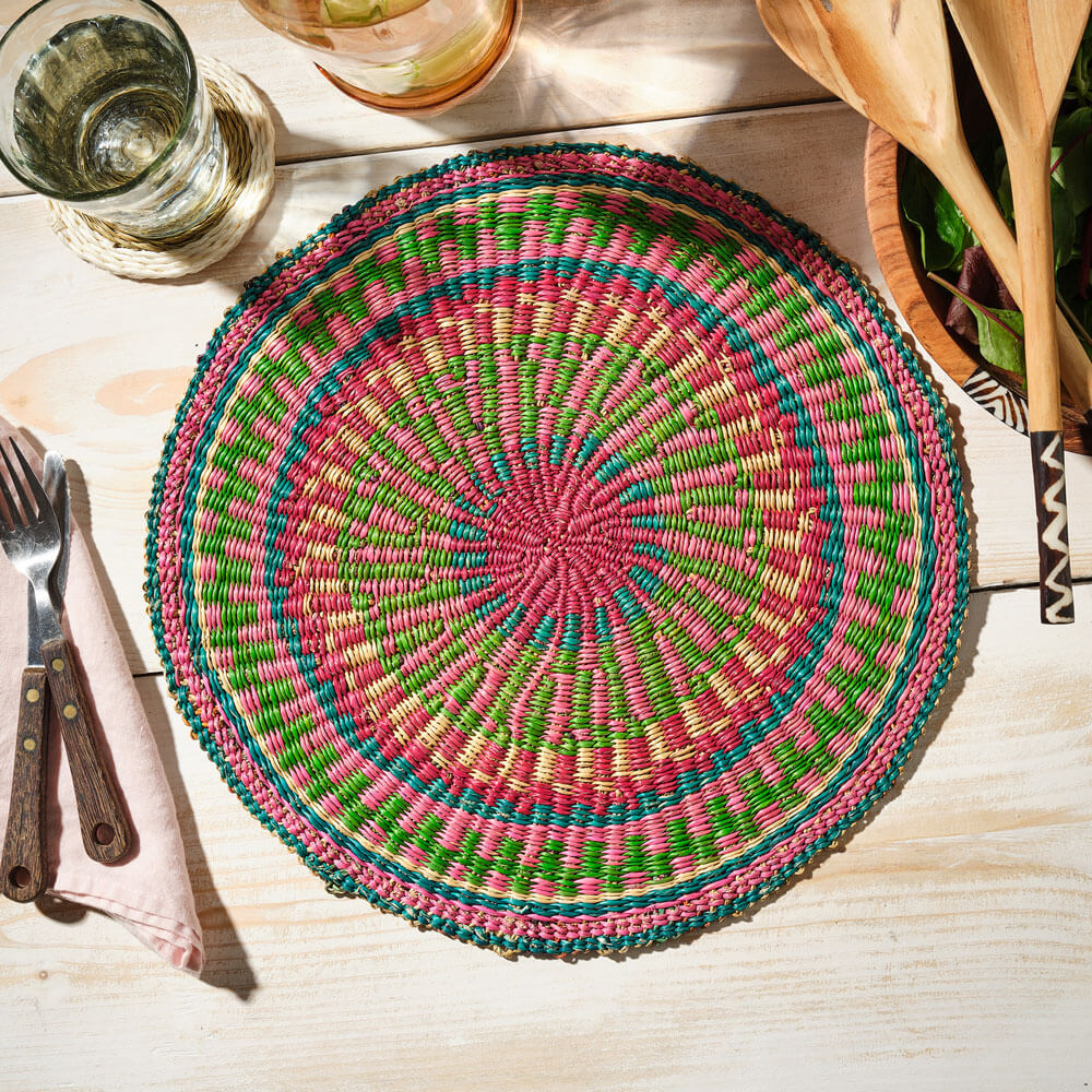 Mix And Match Colourful Woven Placemats - purples and greens