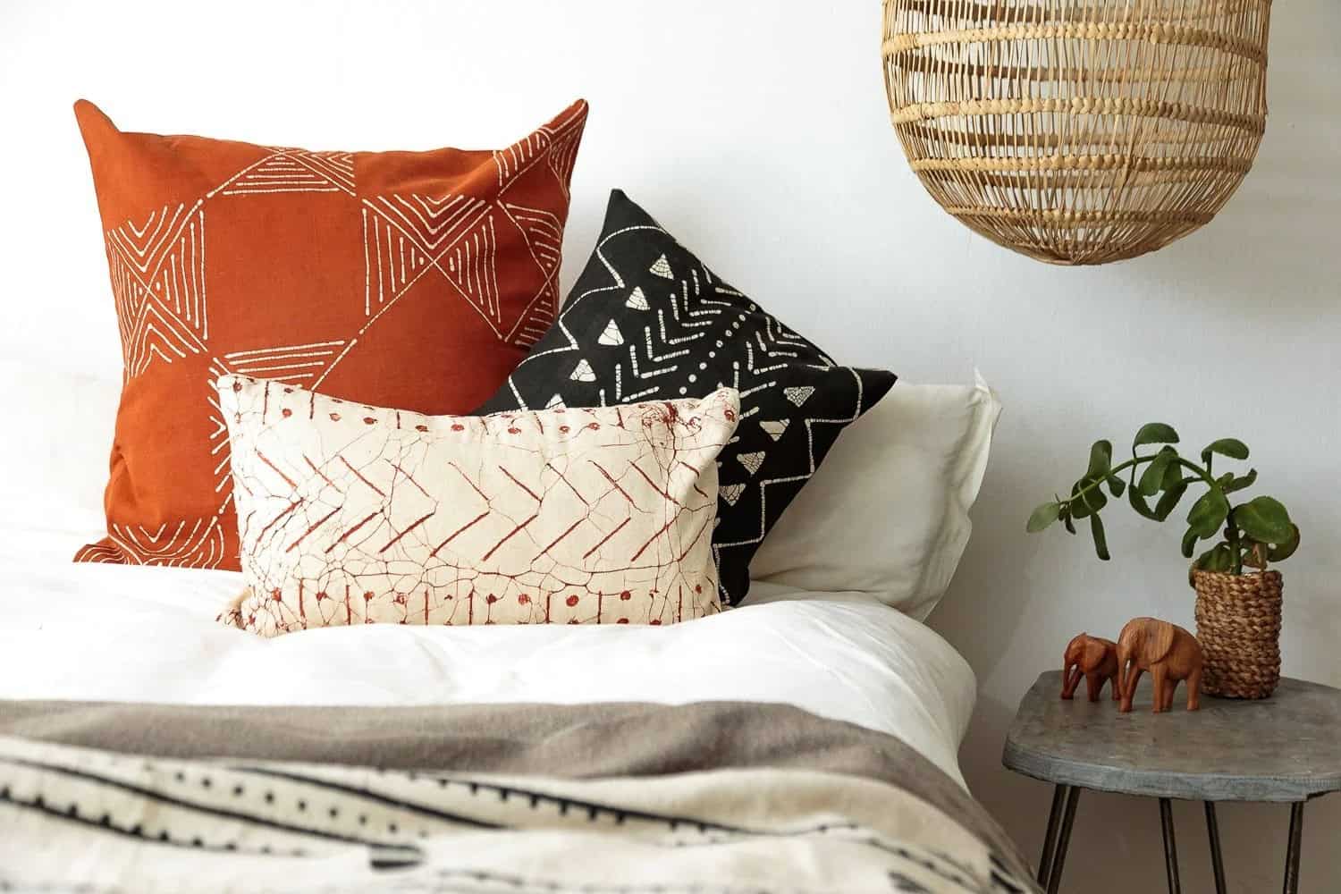 Black Mudcloth Cushion Cover - Matika