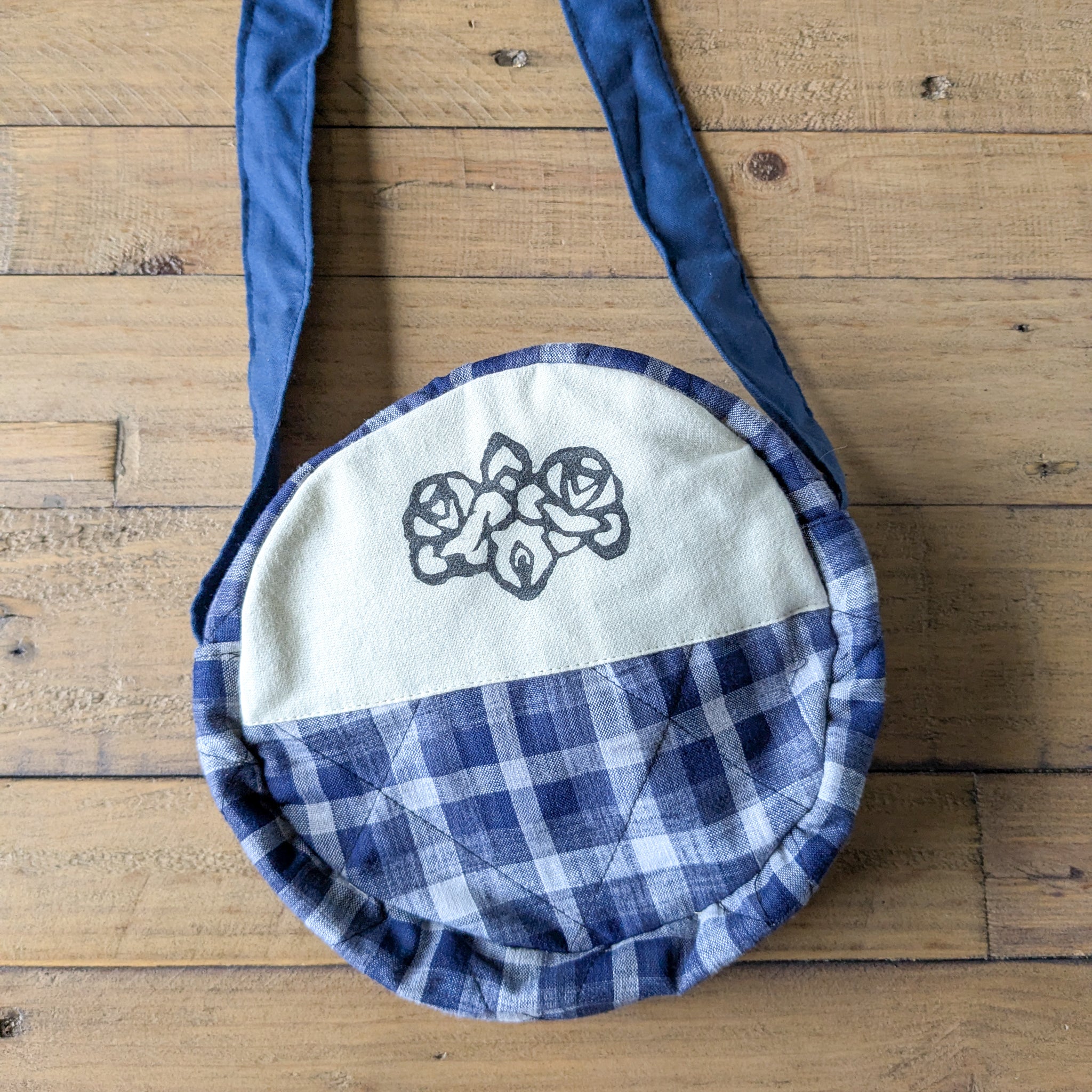 Round Sari Shoulder Bag - Blue