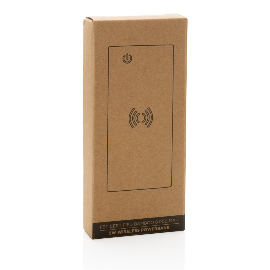 Bamboo 8000mah Wireless Powerbank