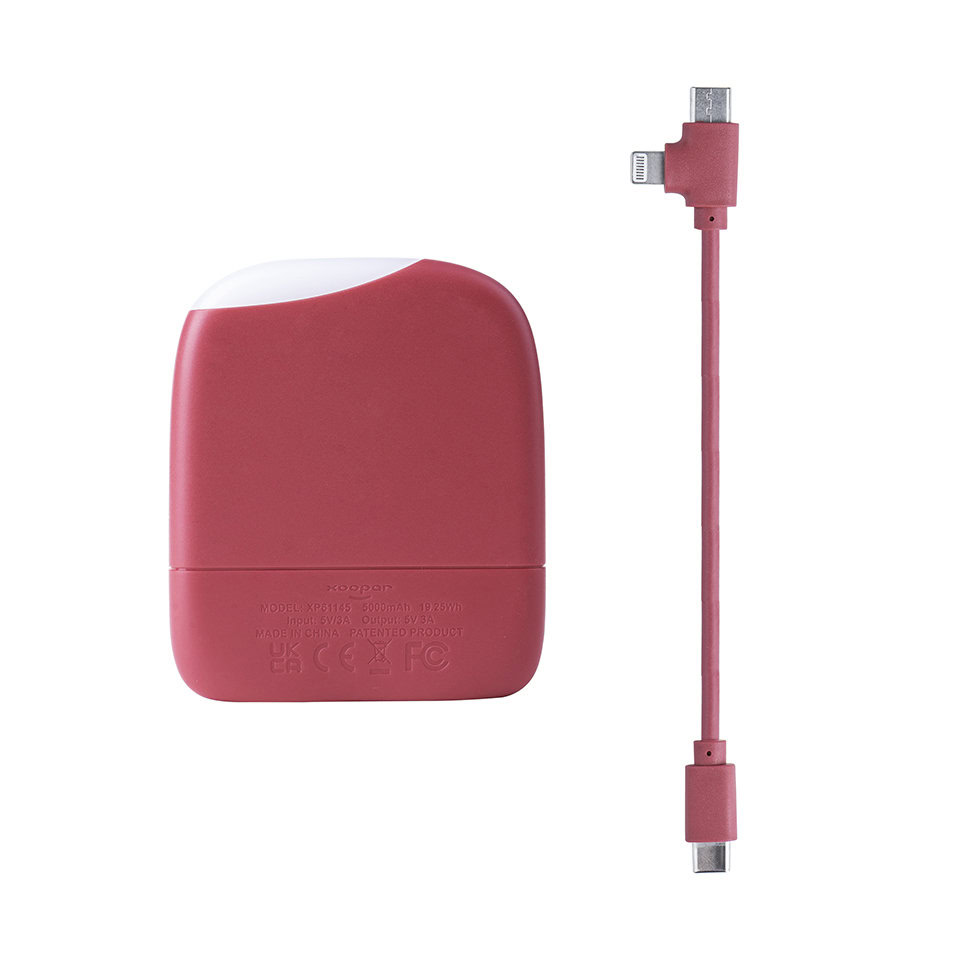 Recycled Plastic Power Bank - Red