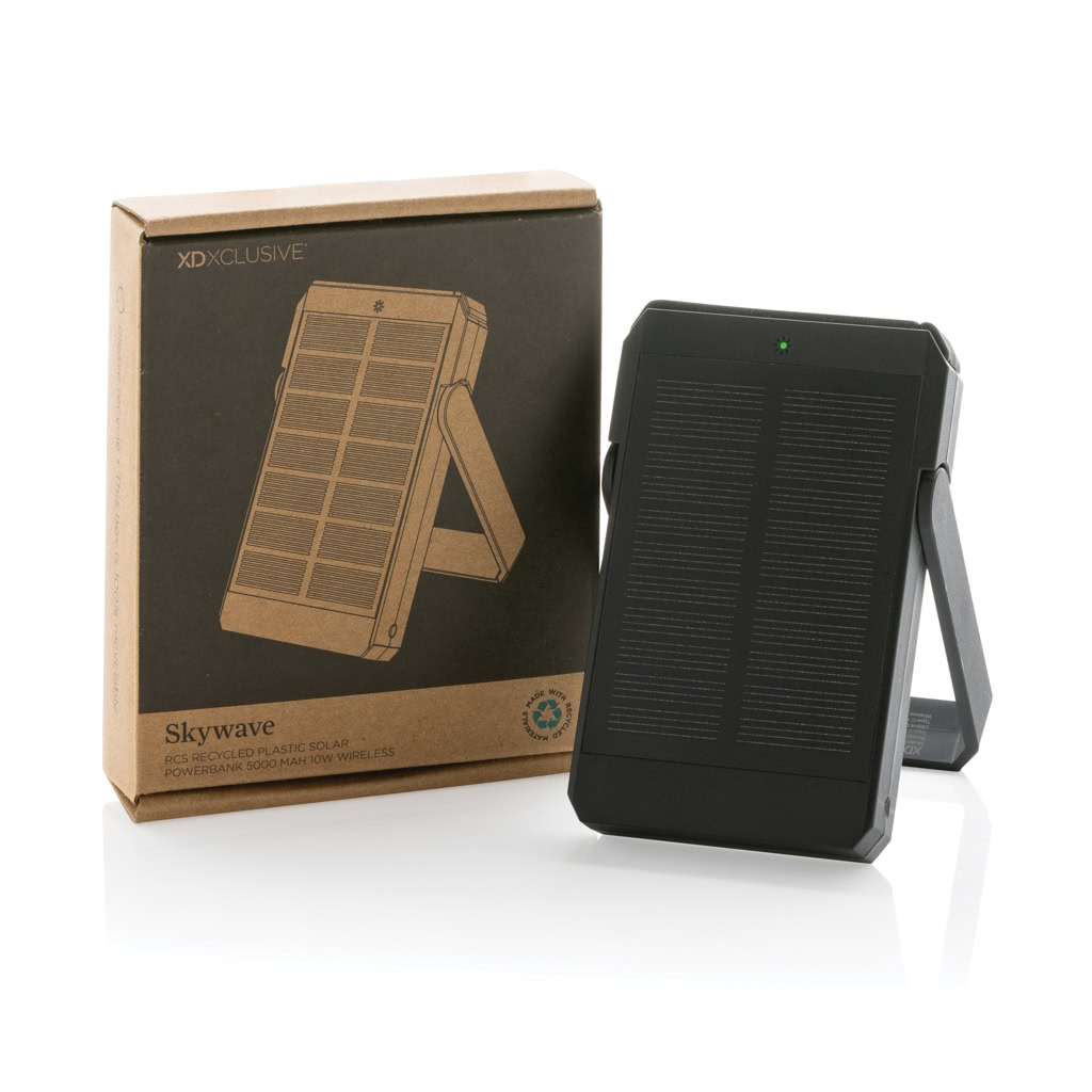 Recycled Plastic Solar Powerbank 5000mah 10w Wireless