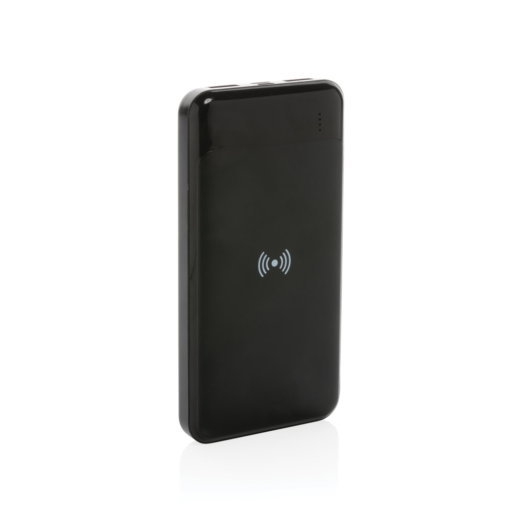 Recycled Plastic Wireless 8,000mah Power Bank - Black