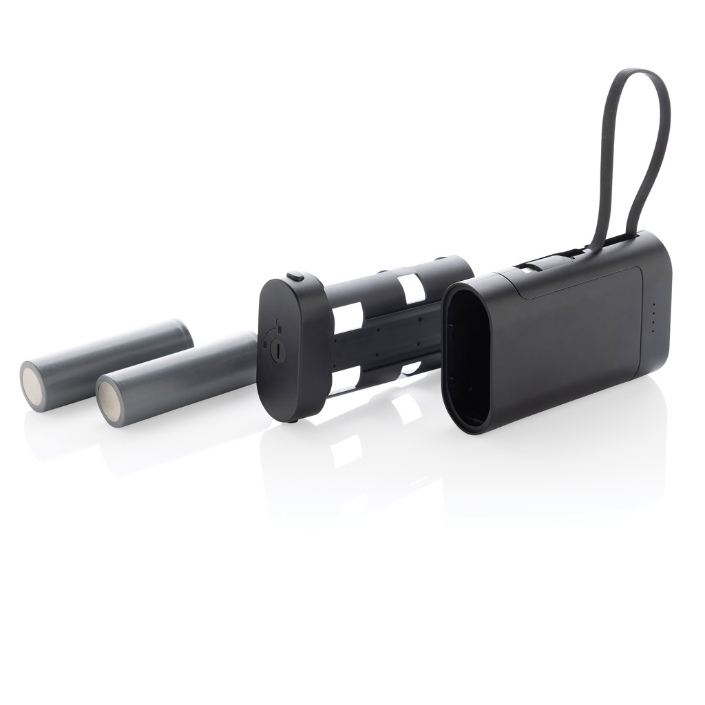 Recycled Polycarbonate 10000mah Removable Battery Powerbank