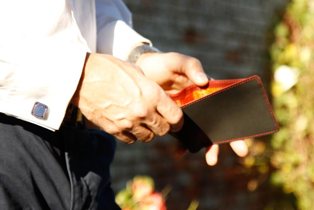 Vintage Print Wallet With Fire-hose Material