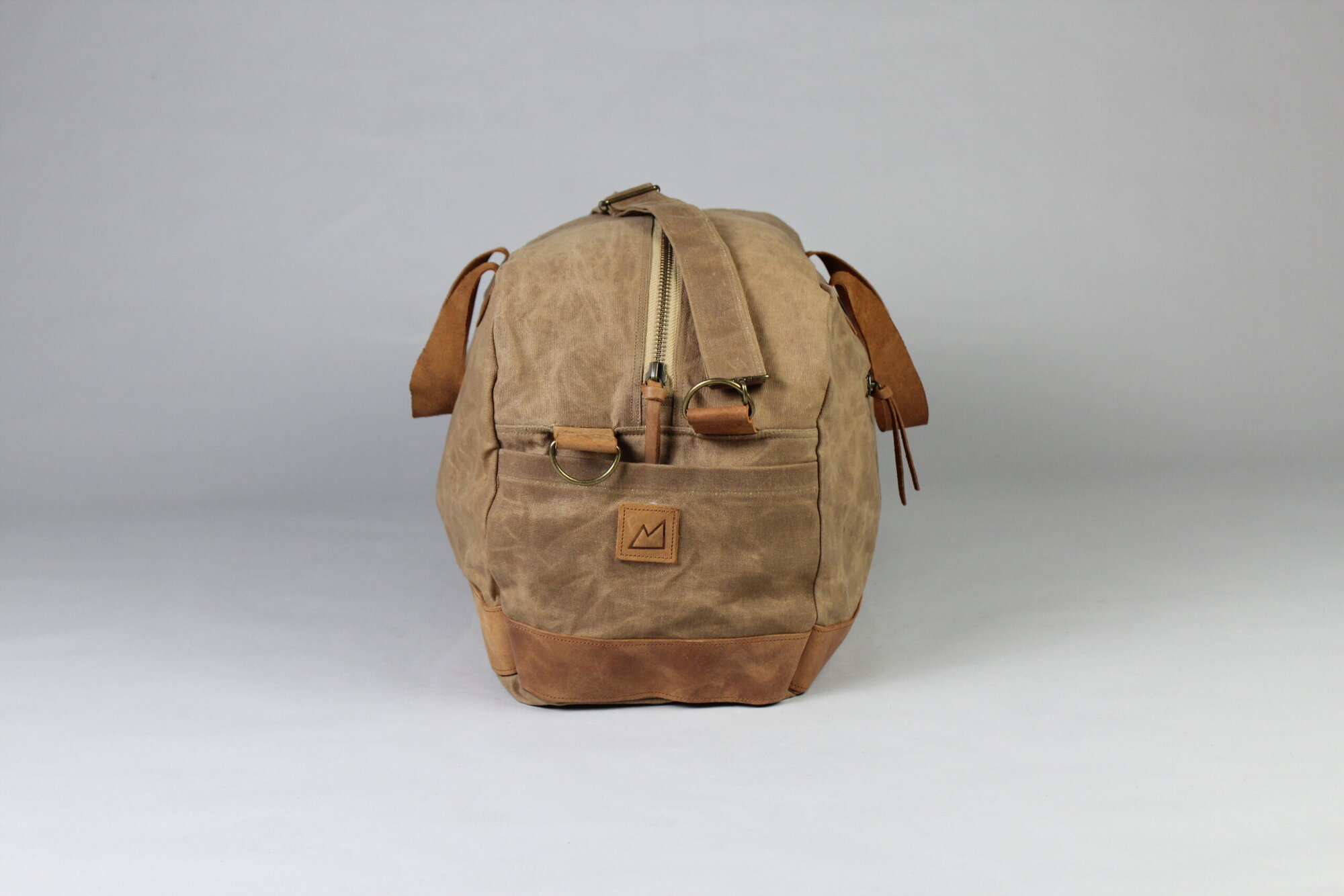 Weekender Bag With Cotton Canvas And Vegetable Tanned Leather
